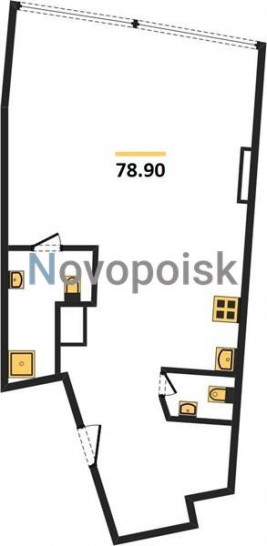 Однокомнатная квартира 78.9 м²